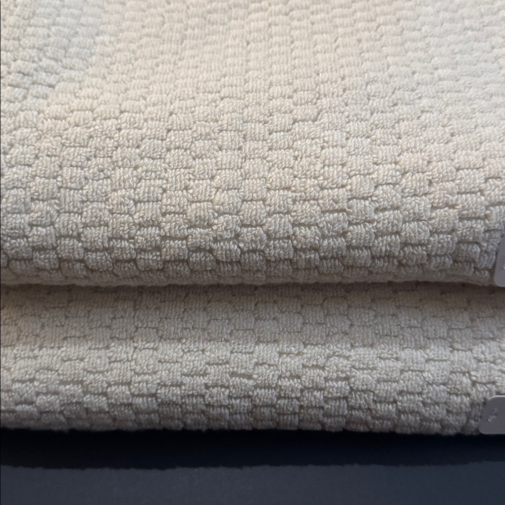 2pc TRULY LOU Quick Dry Zero Twist Cotton Bath Towel Set - Birch - Bone - Picture 5 of 6
